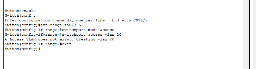 Figure shows the assignment of VLAN to the end-device connected interfaces of Switch 2